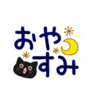 大人かわいい毎日黒猫デカ文字アニメ（個別スタンプ：24）