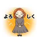 ボブヘアな女の子（個別スタンプ：1）