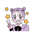 紫色の少女（個別スタンプ：1）