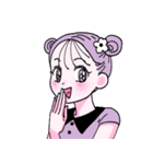 紫色の少女（個別スタンプ：3）