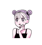 紫色の少女（個別スタンプ：6）