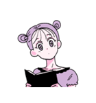 紫色の少女（個別スタンプ：7）