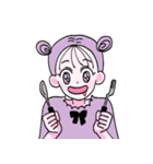 紫色の少女（個別スタンプ：10）