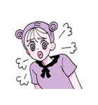 紫色の少女（個別スタンプ：23）