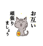 【シニア向け】パっと送れるウチ猫-黒ブチ-（個別スタンプ：14）
