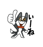 お茶目なmix白黒ぶちワンコ（立ち耳）（個別スタンプ：6）