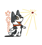 お茶目なmix白黒ぶちワンコ（立ち耳）（個別スタンプ：7）