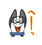 お茶目なmix白黒ぶちワンコ（立ち耳）（個別スタンプ：9）