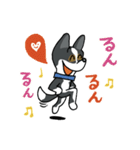 お茶目なmix白黒ぶちワンコ（立ち耳）（個別スタンプ：14）