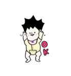 髪が立っている赤ちゃんのスタンプ（個別スタンプ：6）