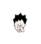 髪が立っている赤ちゃんのスタンプ（個別スタンプ：16）