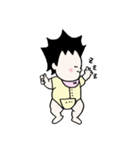 髪が立っている赤ちゃんのスタンプ（個別スタンプ：24）