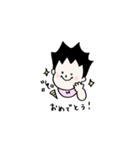 髪が立っている赤ちゃんのスタンプ（個別スタンプ：34）