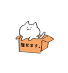 白くてゆるーい猫と人（個別スタンプ：7）