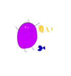 紫色の井上と青い魚（個別スタンプ：2）