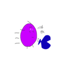 紫色の井上と青い魚（個別スタンプ：9）