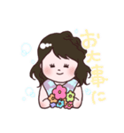 かわいい三姉妹とトイプードル（個別スタンプ：28）
