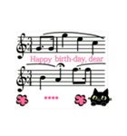 カスタム☆黒猫ちゃんのお祝いスタンプ。（個別スタンプ：2）