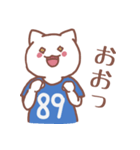背番号89番 青ユニフォームねこ【返事編】（個別スタンプ：26）