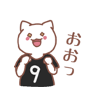 背番号9番 黒ユニフォームねこ【返事編】（個別スタンプ：26）