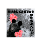 真っ黒わんこ:冬仕様（個別スタンプ：32）