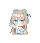 ゴロゴロ、クマヘッドセット！（個別スタンプ：1）