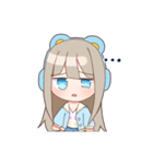 ゴロゴロ、クマヘッドセット！（個別スタンプ：3）