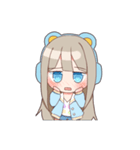 ゴロゴロ、クマヘッドセット！（個別スタンプ：6）