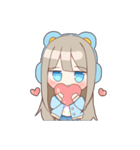ゴロゴロ、クマヘッドセット！（個別スタンプ：7）