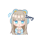 ゴロゴロ、クマヘッドセット！（個別スタンプ：8）