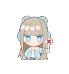ゴロゴロ、クマヘッドセット！（個別スタンプ：9）
