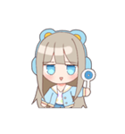 ゴロゴロ、クマヘッドセット！（個別スタンプ：10）