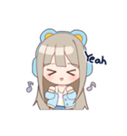 ゴロゴロ、クマヘッドセット！（個別スタンプ：11）