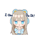 ゴロゴロ、クマヘッドセット！（個別スタンプ：12）