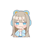 ゴロゴロ、クマヘッドセット！（個別スタンプ：17）