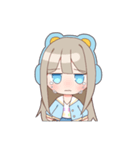 ゴロゴロ、クマヘッドセット！（個別スタンプ：19）