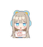 ゴロゴロ、クマヘッドセット！（個別スタンプ：24）