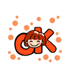 ボブガール（水玉）（個別スタンプ：5）