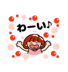 ボブガール（水玉）（個別スタンプ：7）