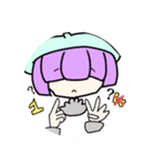 目隠れ少女とその友達 1（個別スタンプ：4）