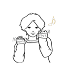 ハンサムショートの女の子（個別スタンプ：1）