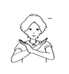ハンサムショートの女の子（個別スタンプ：4）