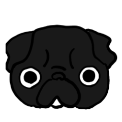 [LINEスタンプ] 黒パグこてつだぞ