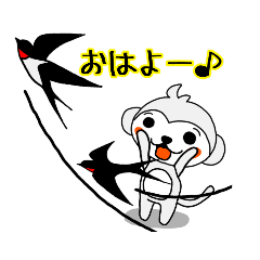 [LINEスタンプ] ホワイト＆ピンクもんちー 其の3