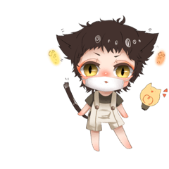 [LINEスタンプ] ねこやなぎ  ちびキャラver.