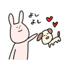 [LINEスタンプ] うさぎと犬のコマメ