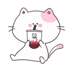 [LINEスタンプ] 顔が中心に寄ってるピンクの猫