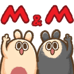 [LINEスタンプ] M＆M mick＆molly クレヨン風の画像（メイン）