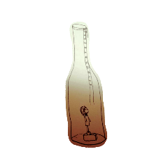 [LINEスタンプ] ボトルの中のワタシときどきおわん