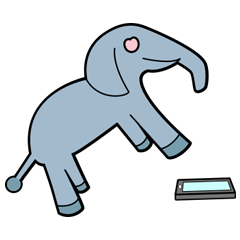 [LINEスタンプ] スマホを破壊する象